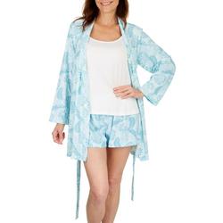 Womens 3-Pc. Robe Cami & Short Pajama Set