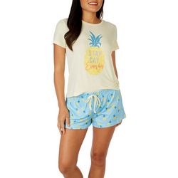 Be Yourself Womens 2 Pc. Stay Cay Tee & Short Pajama Set