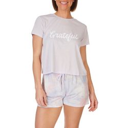 Como Blu Womens 2-Pc. Grateful Pajama Shorts & T-Shirt Set