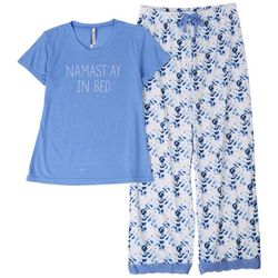 Wallflower Juniors 2-Pc. Namast'ay in Bed Pajama Set