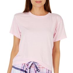 Wallflower Juniors Solid Cece Short Sleeve Pajama Tee
