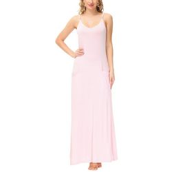 Ink + Ivy Womens Solid Strappy Maxi Nightgown
