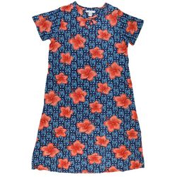 Plus Floral Short Sleeve Nightgown