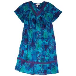 Coral Bay Plus Tropical Guaze Short Sleeve Nightgown