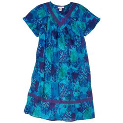 Coral Bay Womens Tropical Gauze Short Sleeve Nightgown