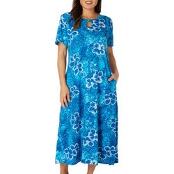Plus Embellished  Floral Short Sleeve Nightgown