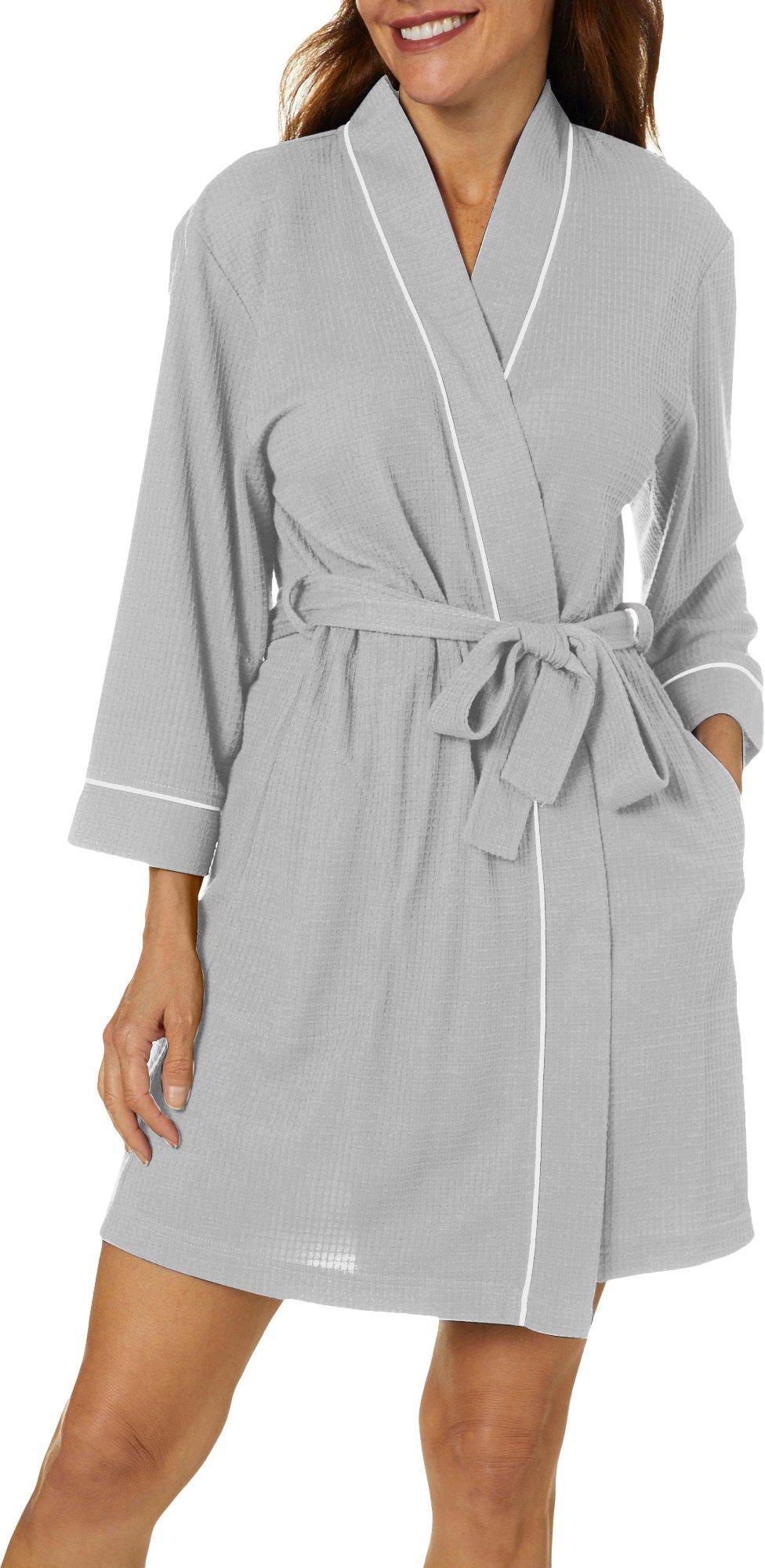 Coral Bay Womens Waffle Knit Half Sleeve Kimono Robe | eBay