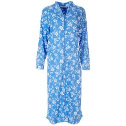 Jasmine Rose Womens Floral Print Long Sleeve Nightgown