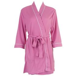 Coral Bay Womens Waffle Knit Half Sleeve Kimono Robe