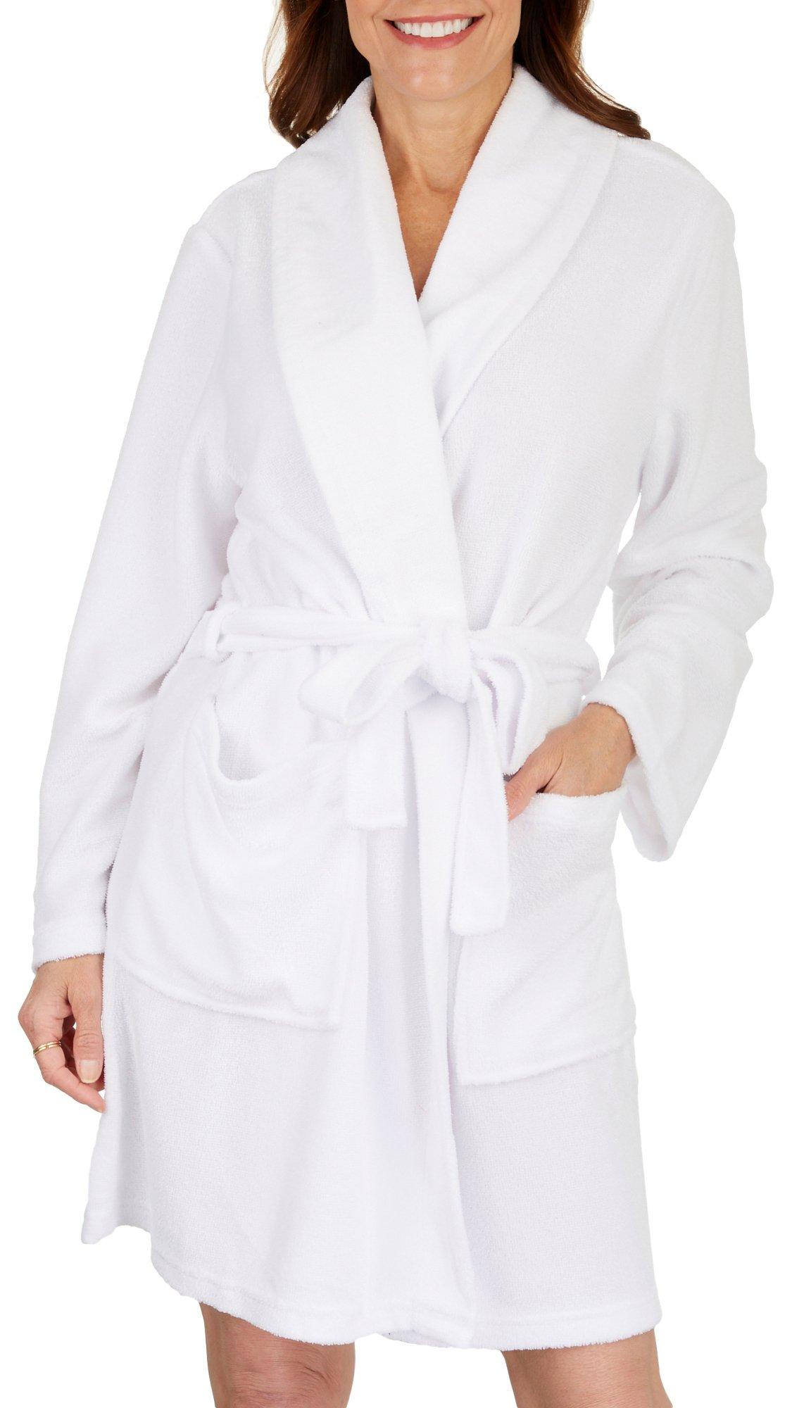 Jasmine Rose Womens Solid Shawl Robe