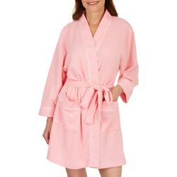 Womens 36 in. Solid Houndstooth Pocket Robe