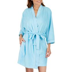 Womens 36 in. Solid Pique Terry Robe
