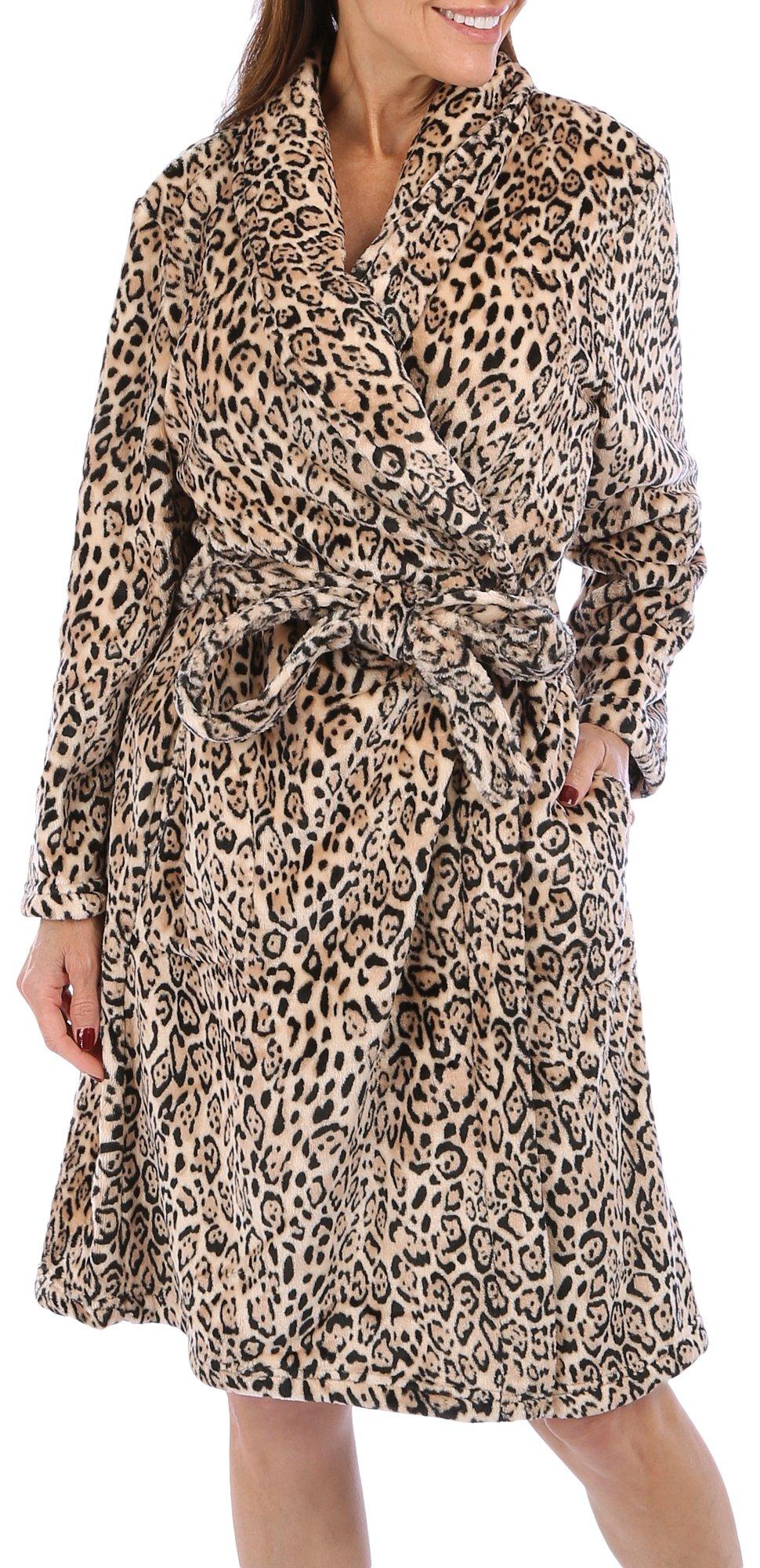 Womens Shawl Collar Plush Bath Robe