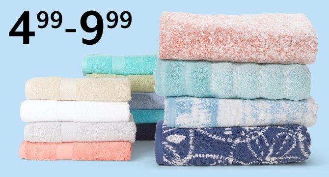 4.99 - 9.99 Bath towels