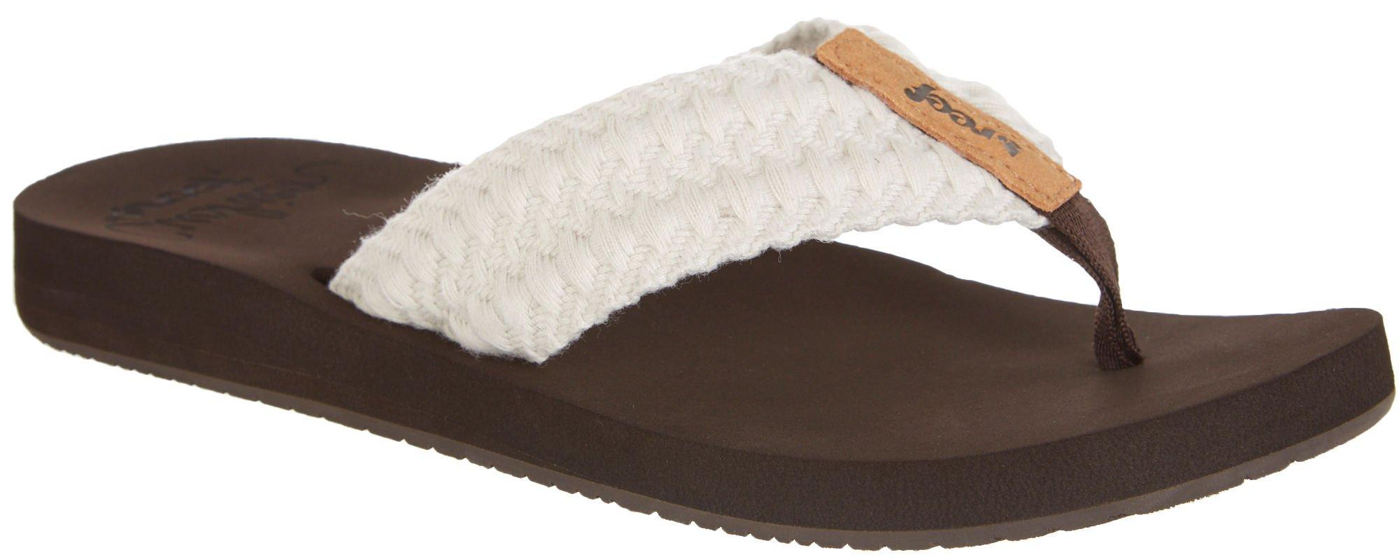 reef women's cushion threads flip flops