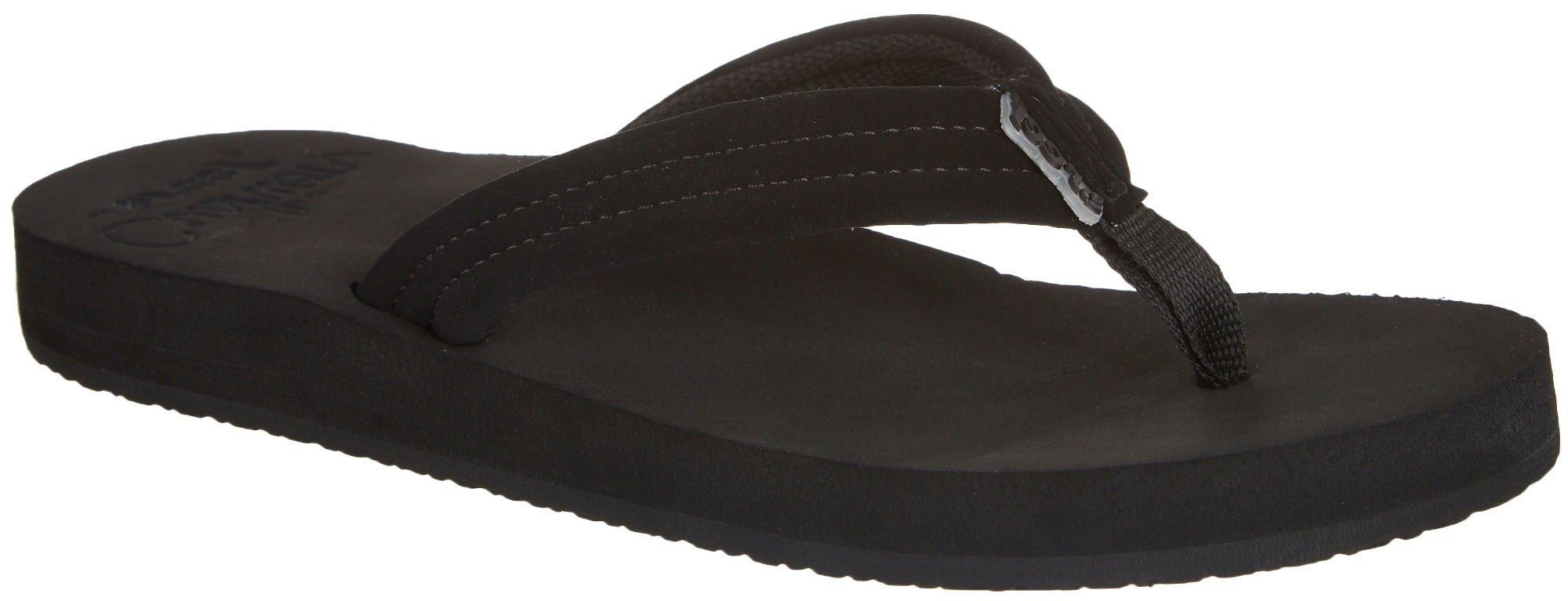 womens black reef flip flops