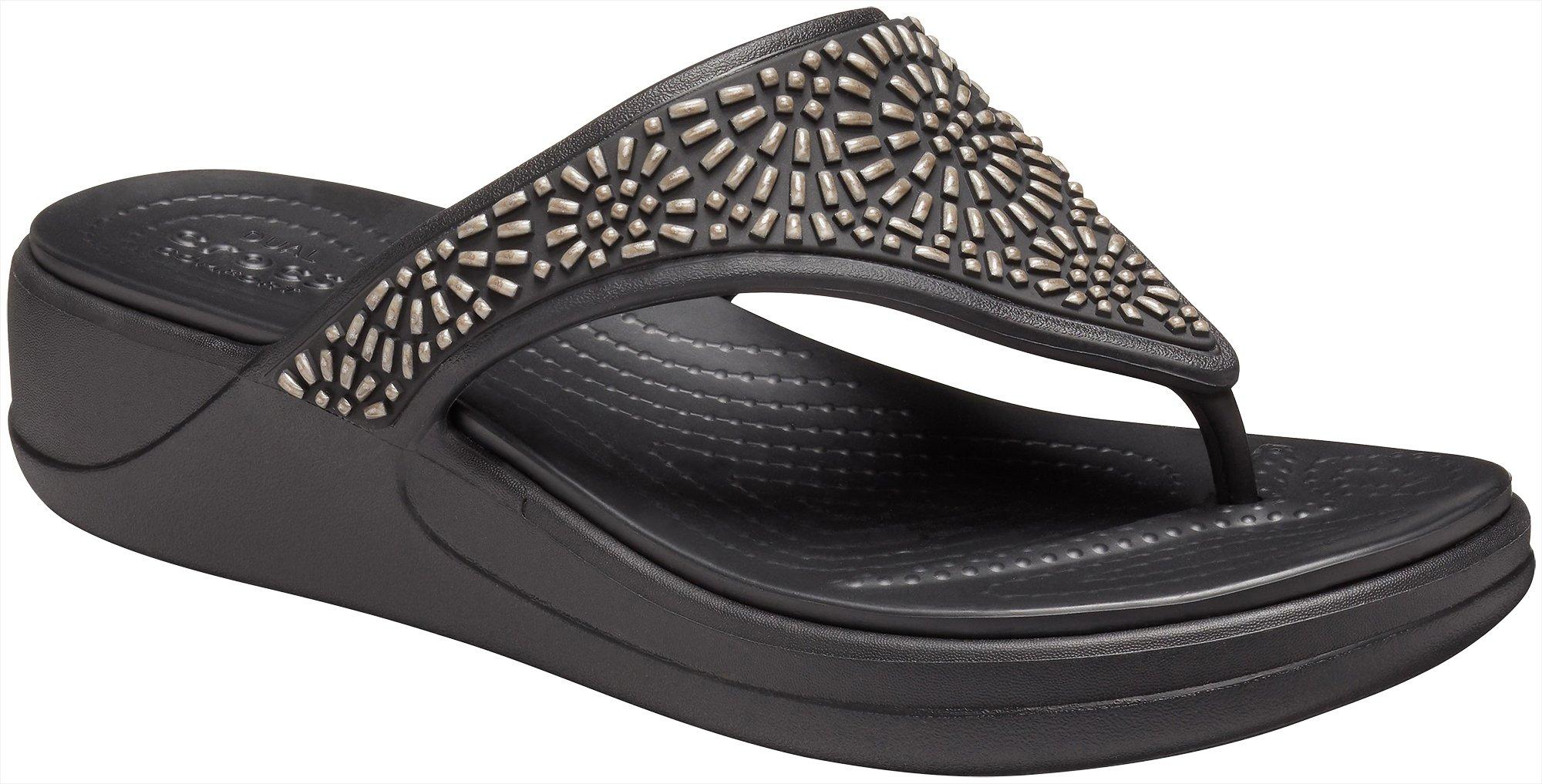 diamante wedge flip flops