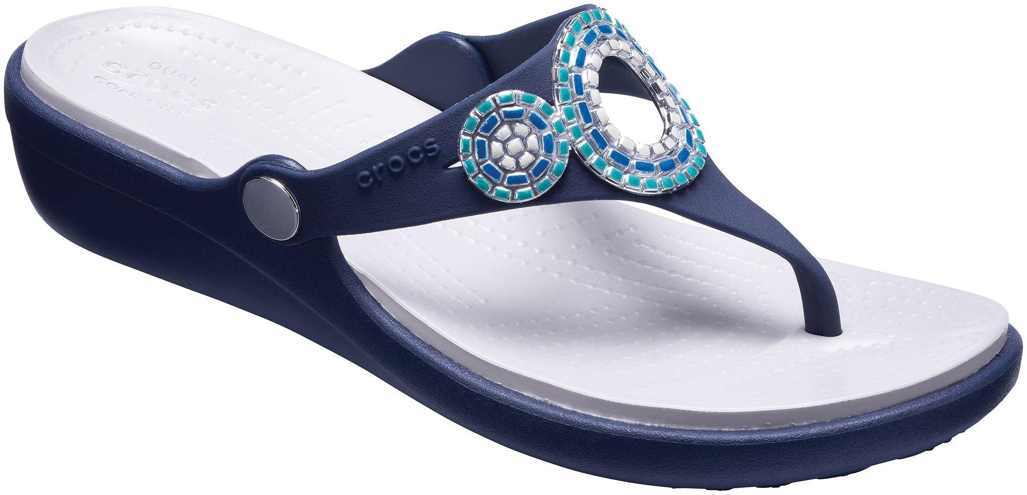 crocs sanrah diamante women's wedge sandals