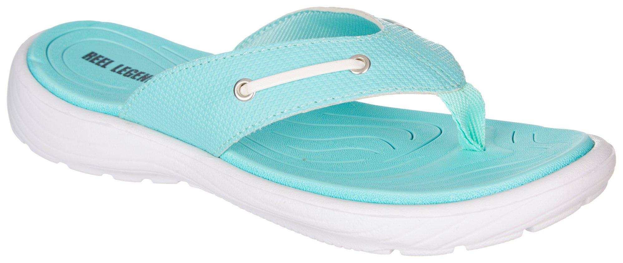 Reel Legends Womens Nautical Flip Flop Sandals
