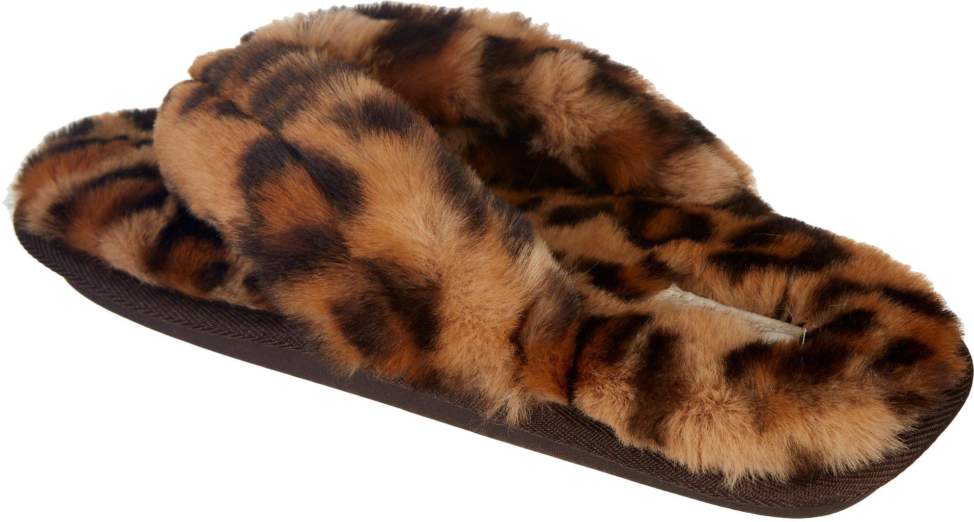 leopard thong slippers