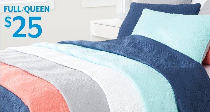 Full/queen $25 Coastal Home® solid quilts