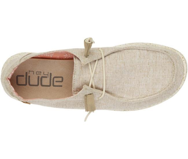 Hey Dude Wendy Chambray White Nut Slip On Loafer Shoes Women's Size 9 -  beyond exchange