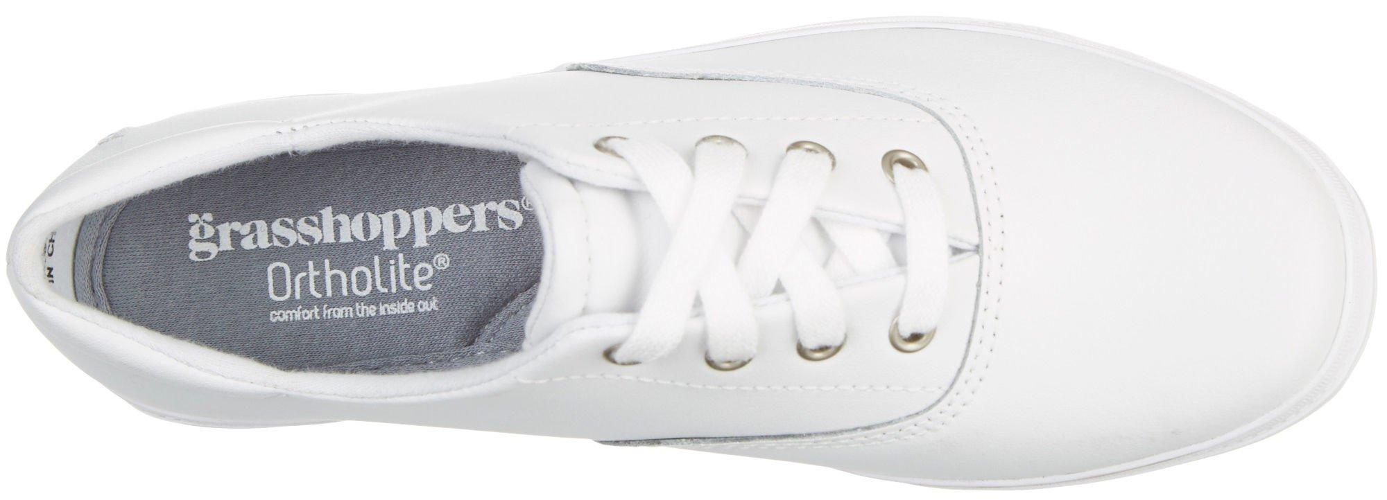 grasshopper white leather sneakers