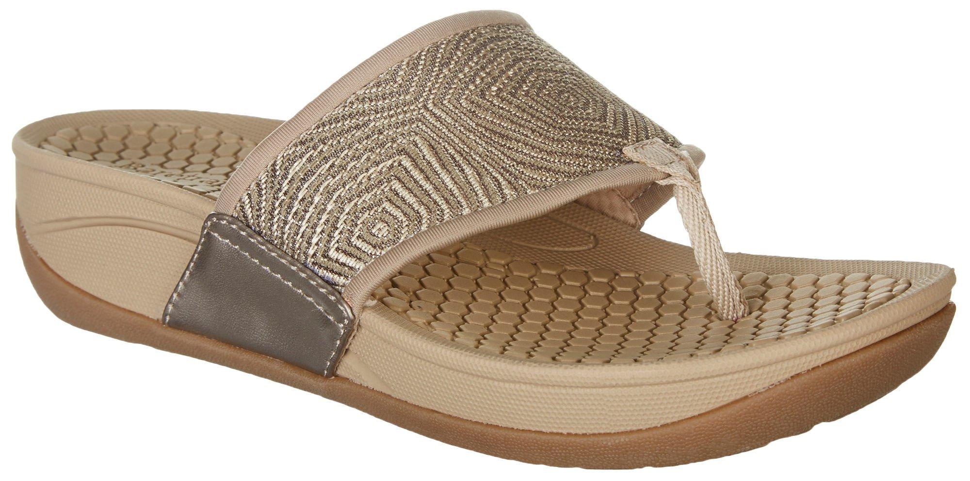 bare trap flip flops