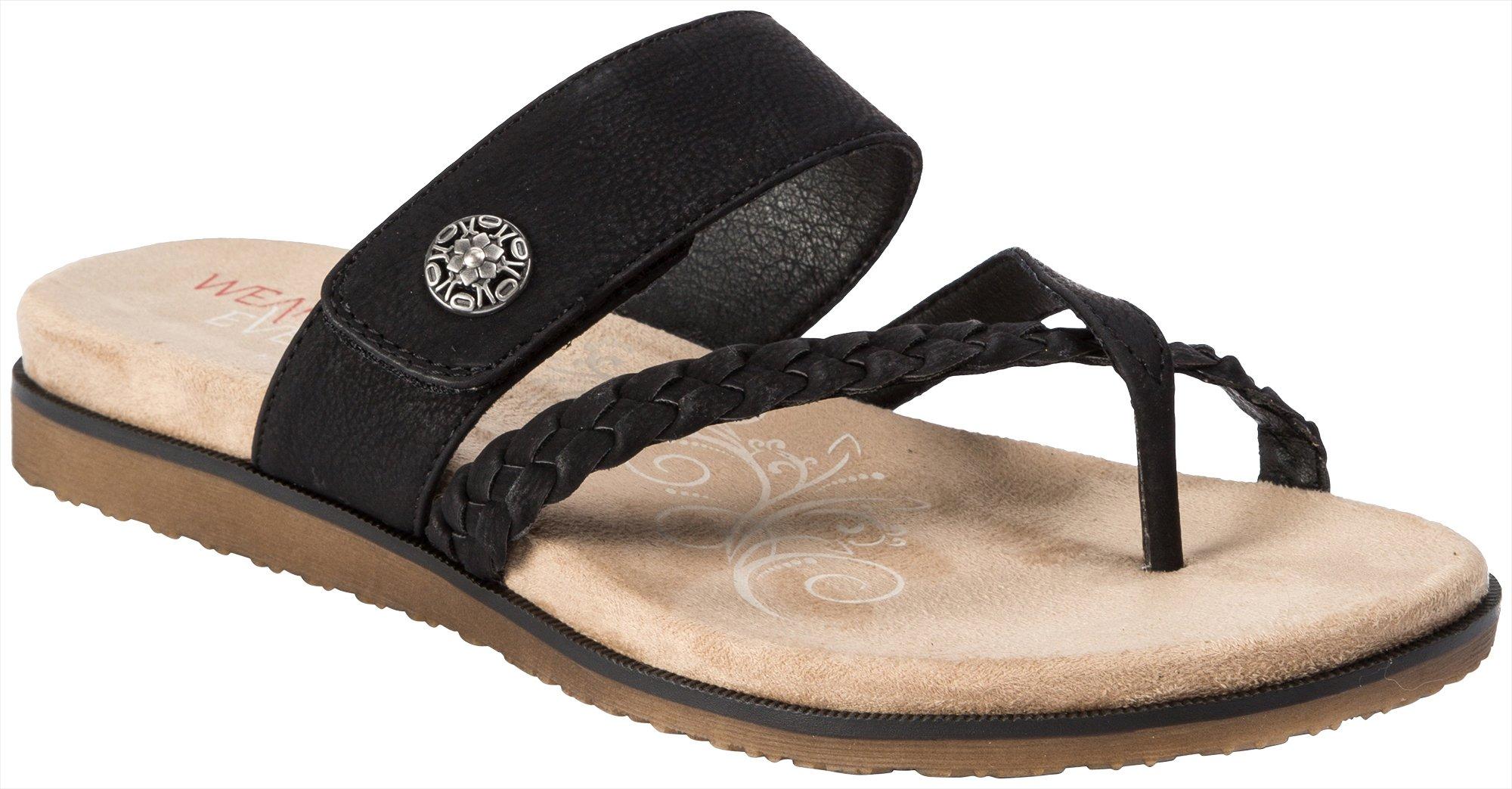 bare trap flip flops