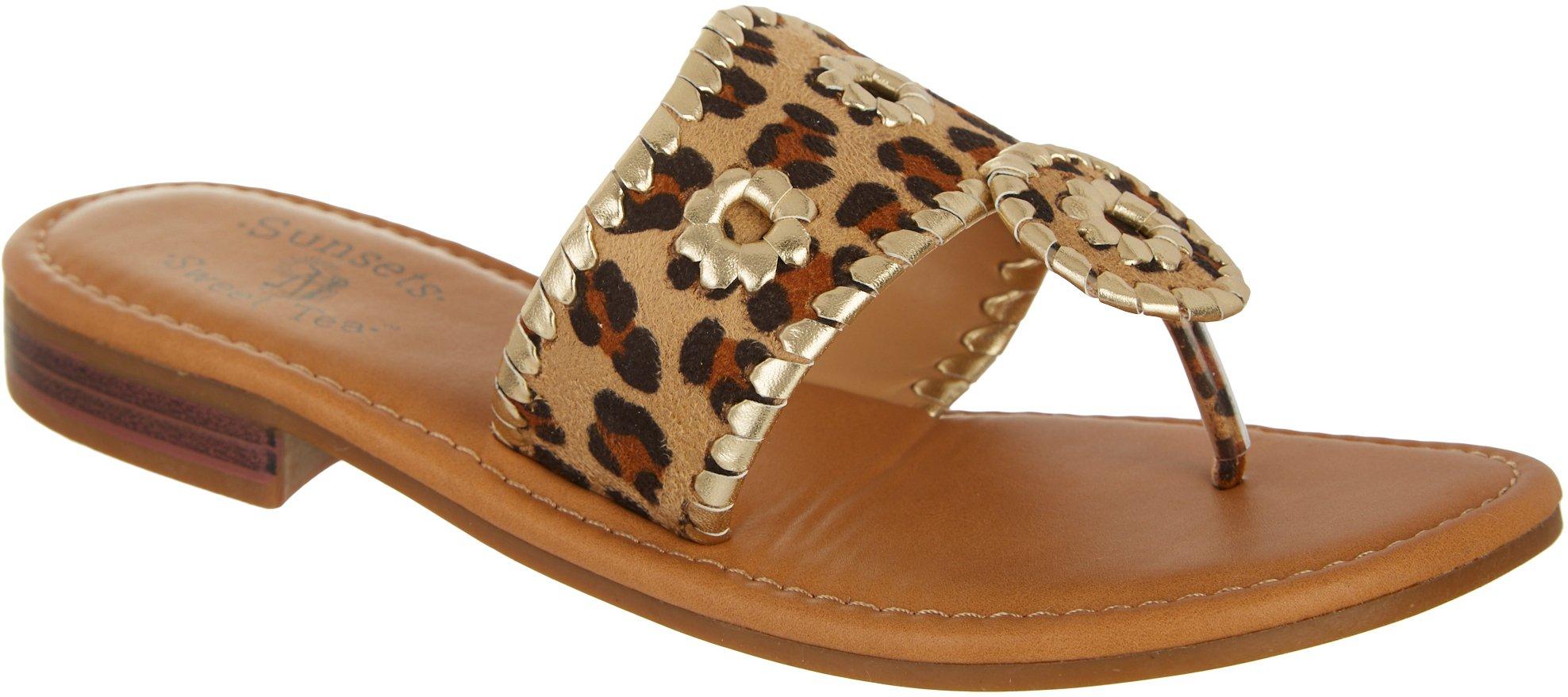 cheetah print slip on sandals