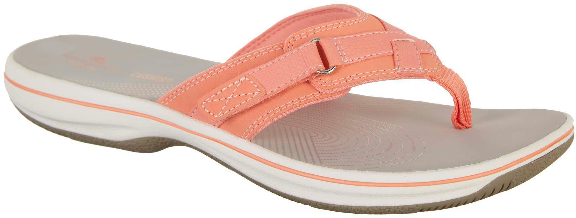 clarks womens cloudsteppers breeze sea flip flops