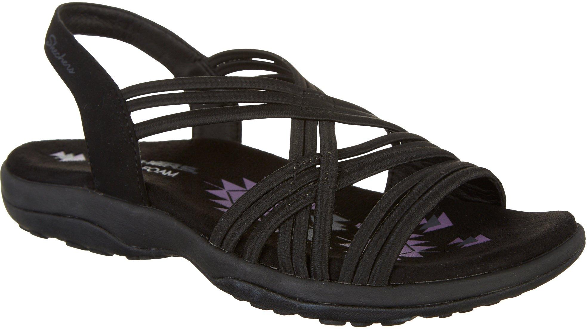 skechers womens black sandals