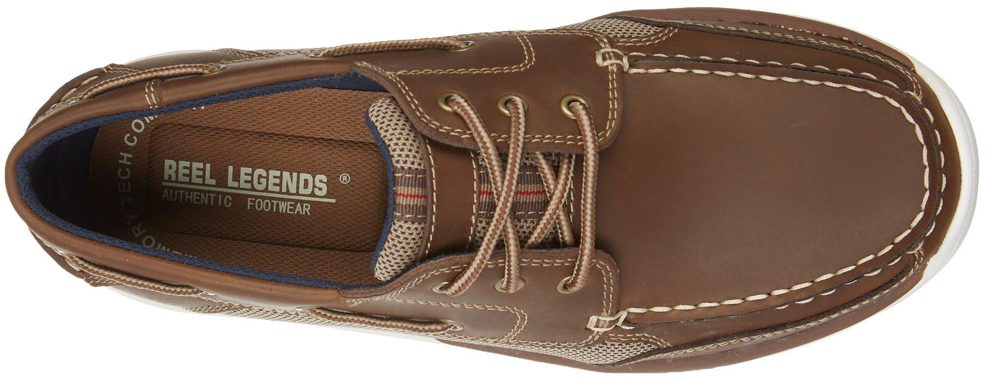 reel legends men's slip on tan light brown tie up boat