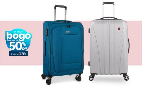 In-store BOGO 50%, 25% Off Online Luggage