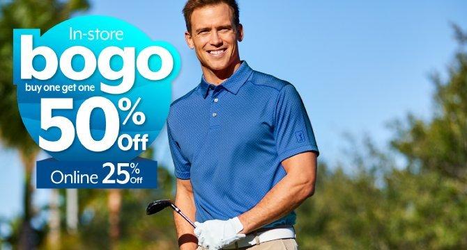 BOGO 50% in-store 25% off online PGA TOUR® for men