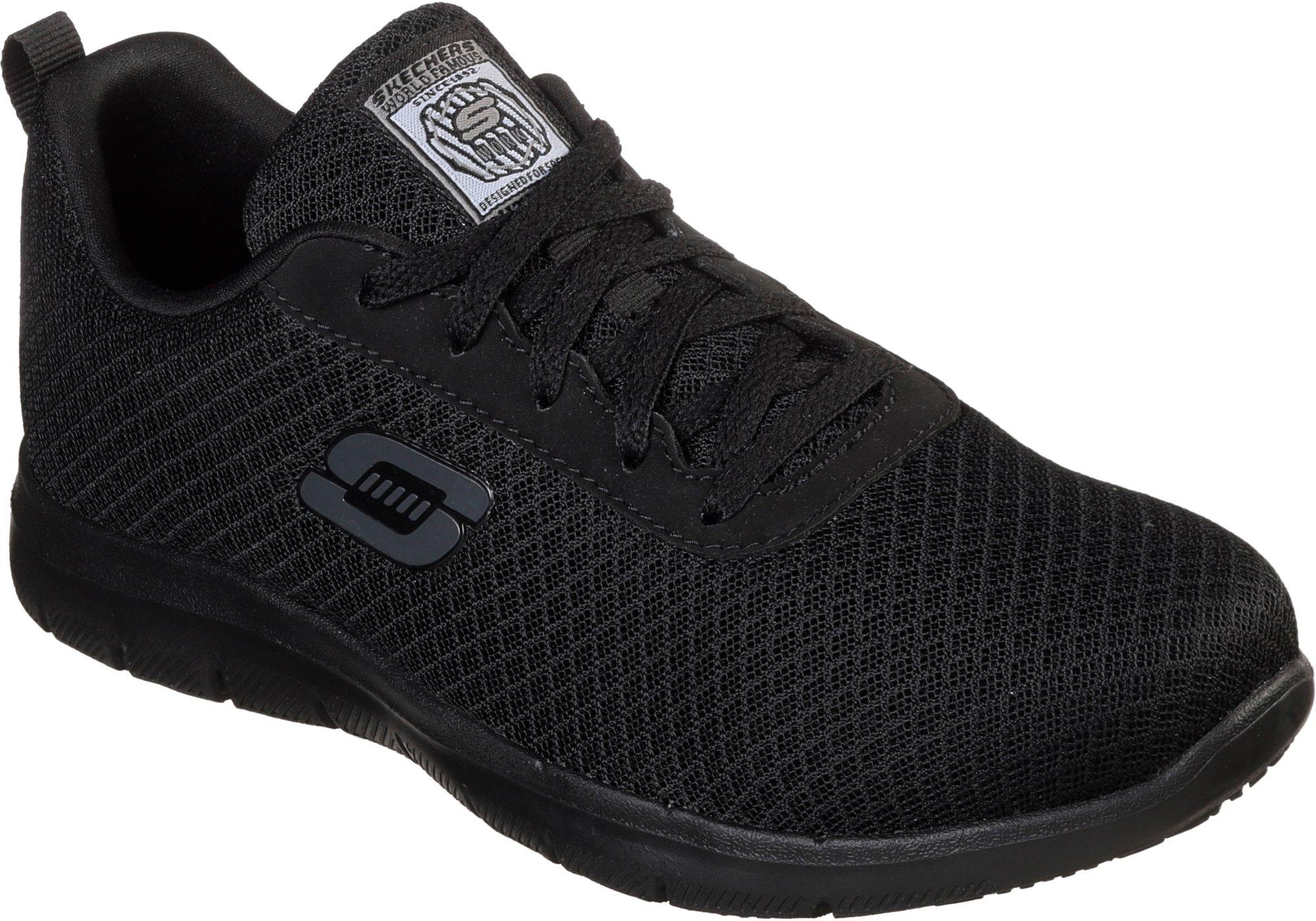 womens black slip on skechers