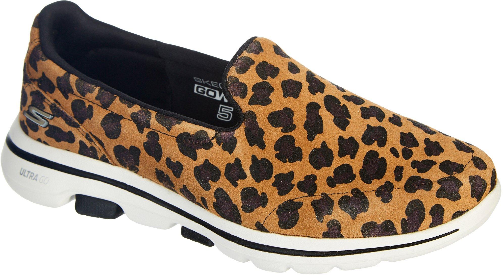 skechers go walk leopard shoes