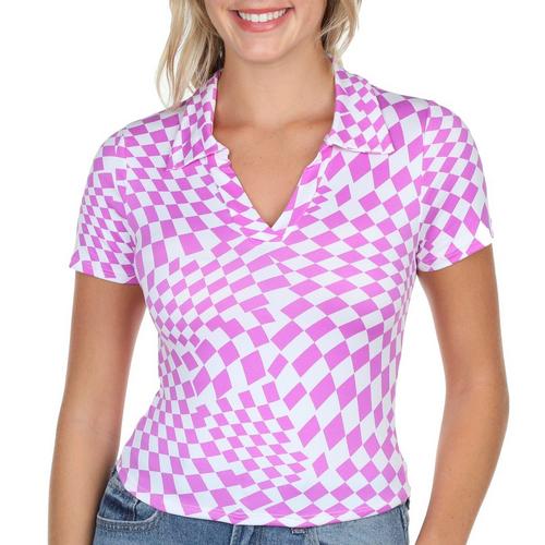 Caution To The Wind Juniors Checkered Crop Top