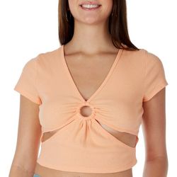 Jolie & Joy Juniors Solid Ribbed O-Ring Cut Out Top