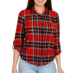Classic Plaid Button Down Long Sleeve Top
