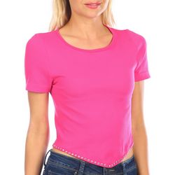 FCT With Love Juniors Ribbed Crew Neck Cropped Top