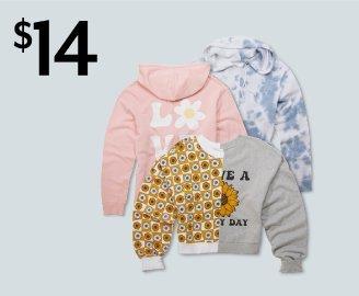 $14 Hoodies or sweatshirts for juniors