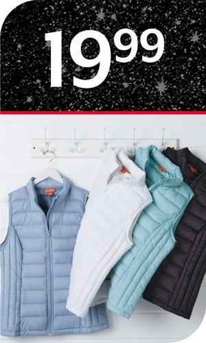 19.99 Reel Legends® puffer vests for women