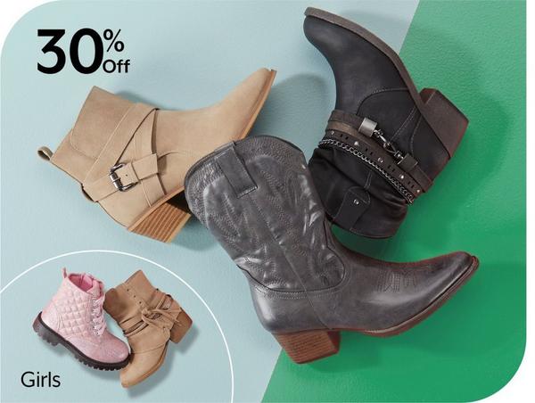 30% Off Boots for women and girls