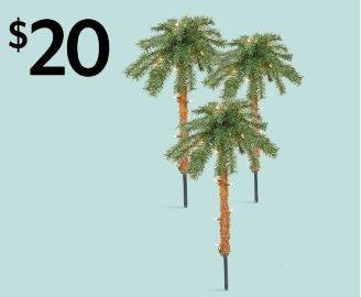 $20 Pre-lit palm tree 3 stake set