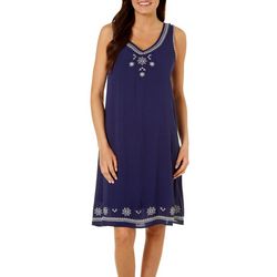 Colorful Embroidered Dress Bealls Florida Dept 222 Womens Blue Daze Embroidered Fl Sundress
