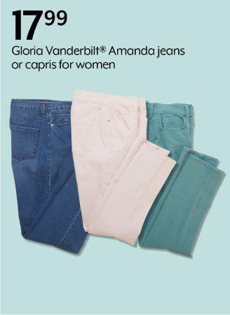 17.99 Gloria Vanderbilt® Amanda jeans or capris for women