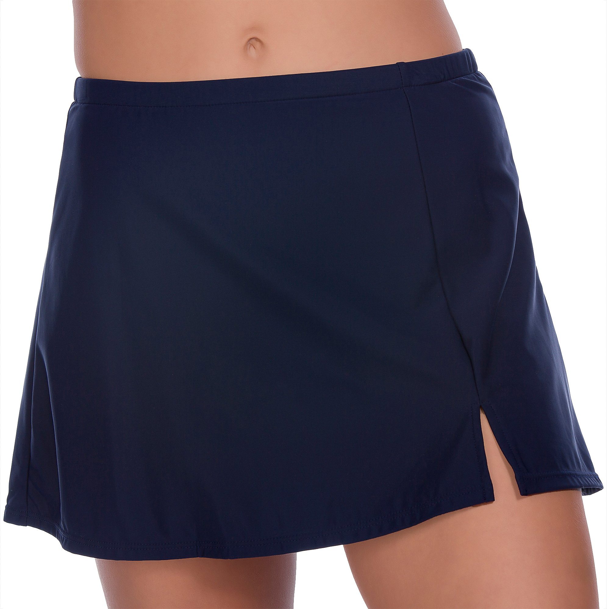 Paradise Bay Womens Solid Side Slit Swim Skirt 14 Navy blue | eBay