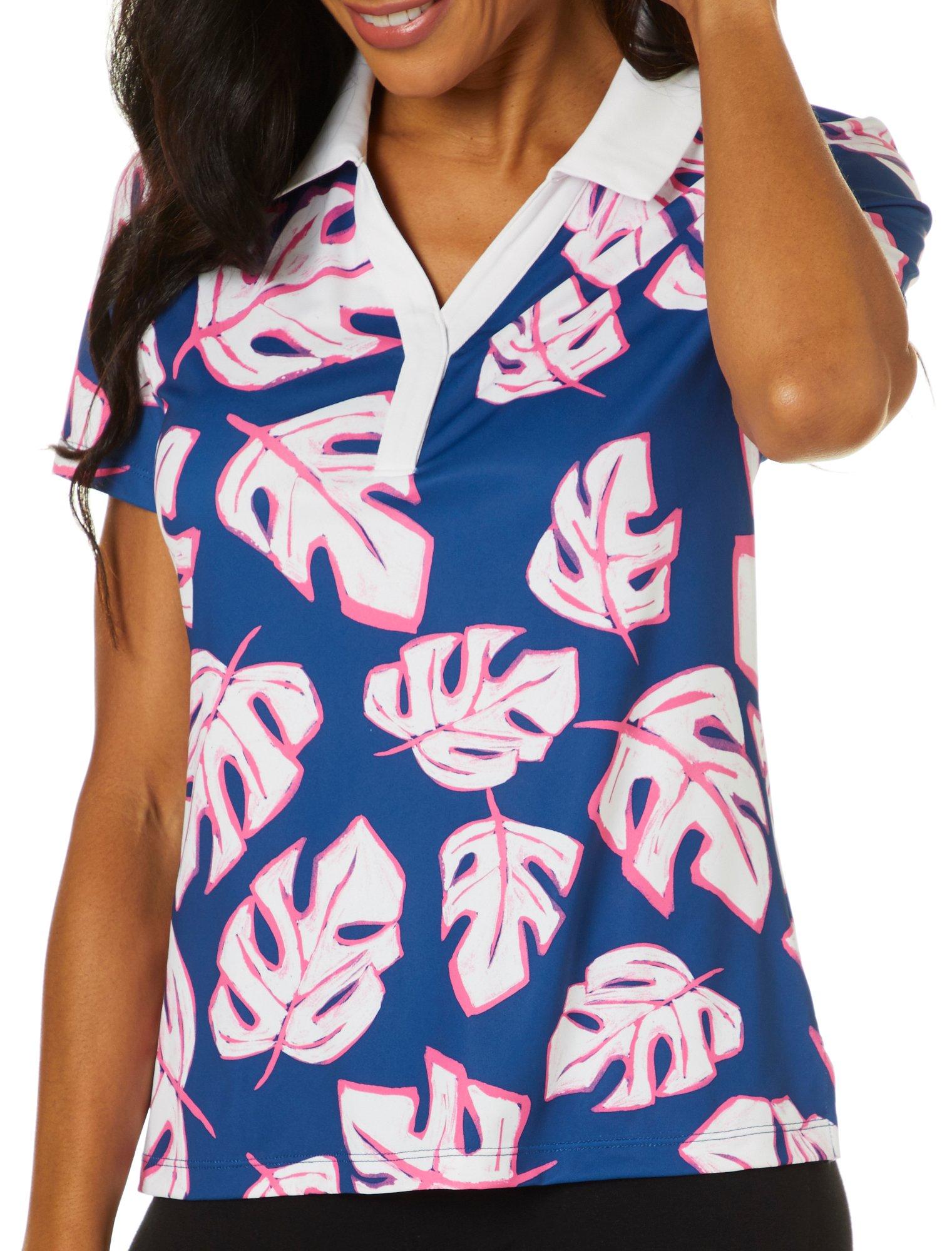 Lillie Green Womens Open Leaves Golf Polo Shirt | eBay