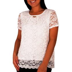 Womens Jewel Neck Lace Top